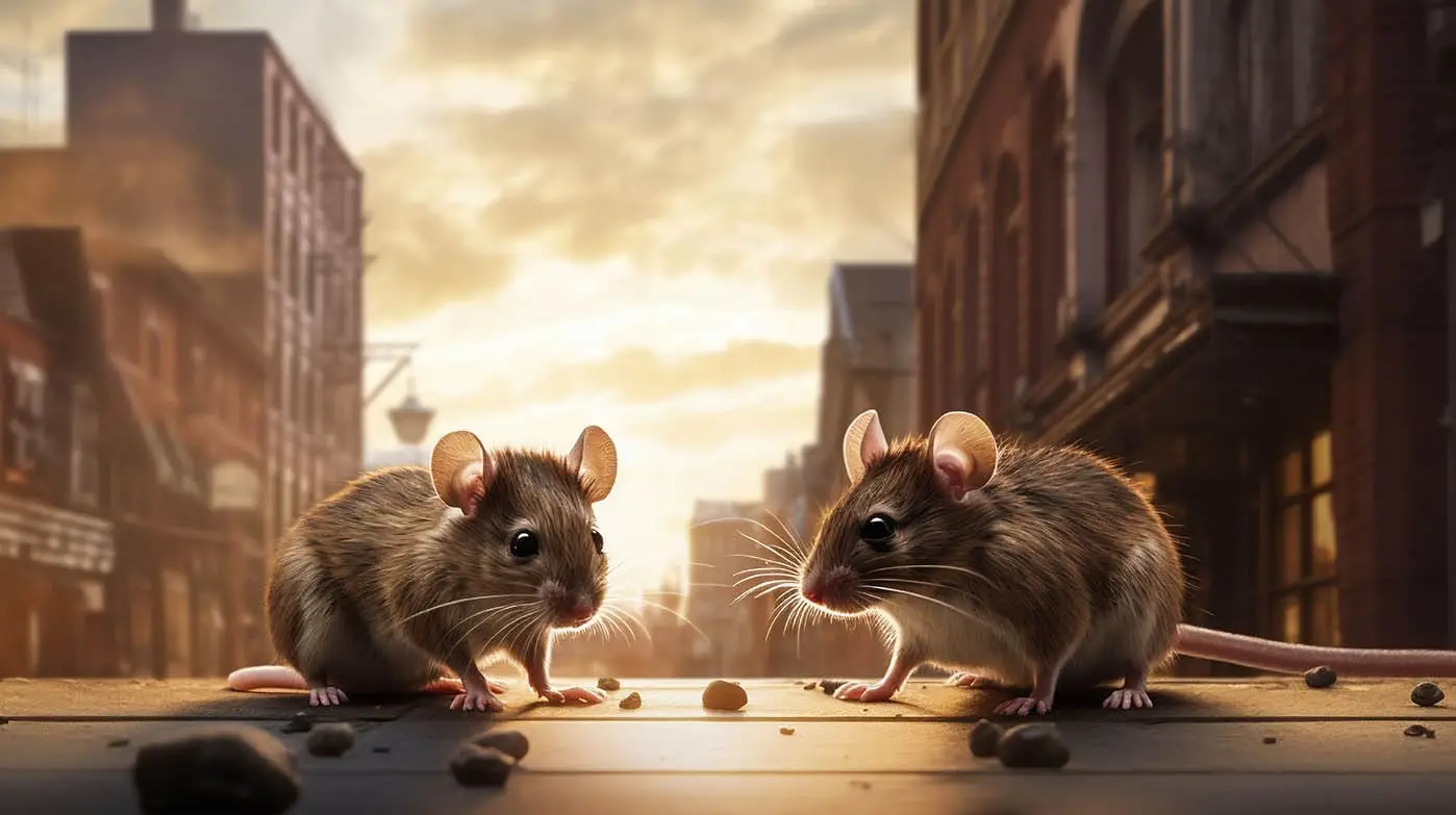 Rats foraging in urban environment, rodent control solutions for Melbourne properties.