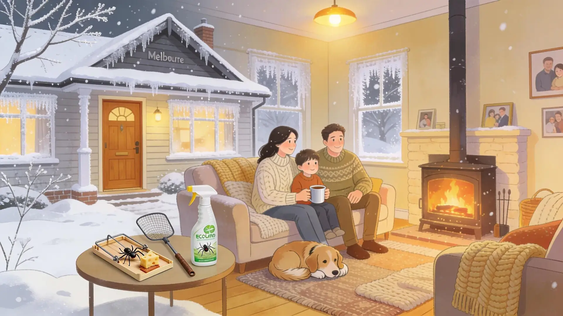 Cozy Melbourne winter home reflecting effective seasonal pest management strategies